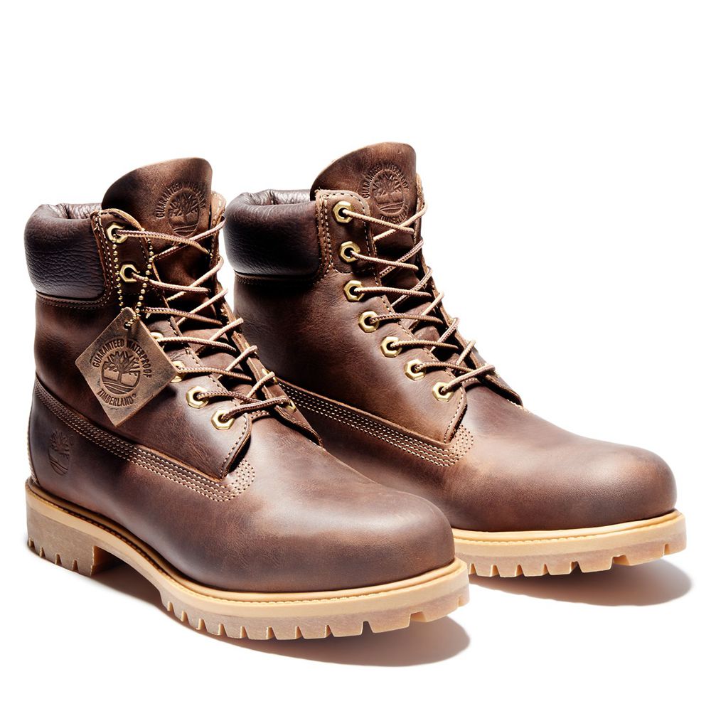 Bocanci 6-Inch Timberland Barbati Maro - Heritage Waterproof - Romania - VSNJZR620